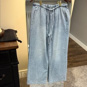 No Boundaries Denim Blue wide leg Drawstring Pants